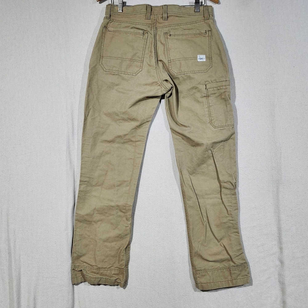 Eddie Bauer‎ Men Khaki Canvas Utility Work Pant 32x32 Tan Straight Leg Cotton - Picture 10 of 11